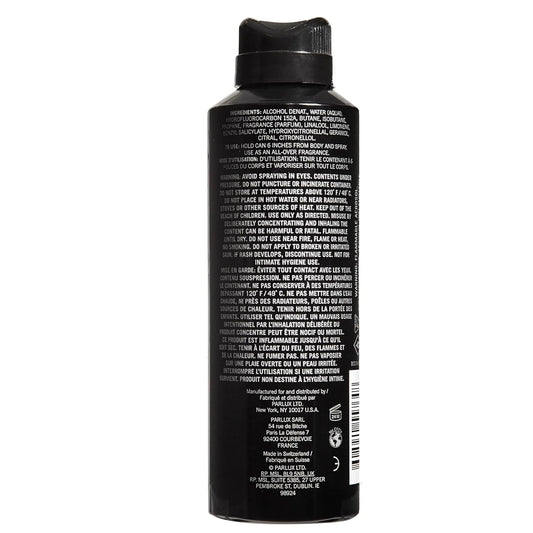Kenneth Cole Black Body Spray for Men, 6.0 Fl Oz