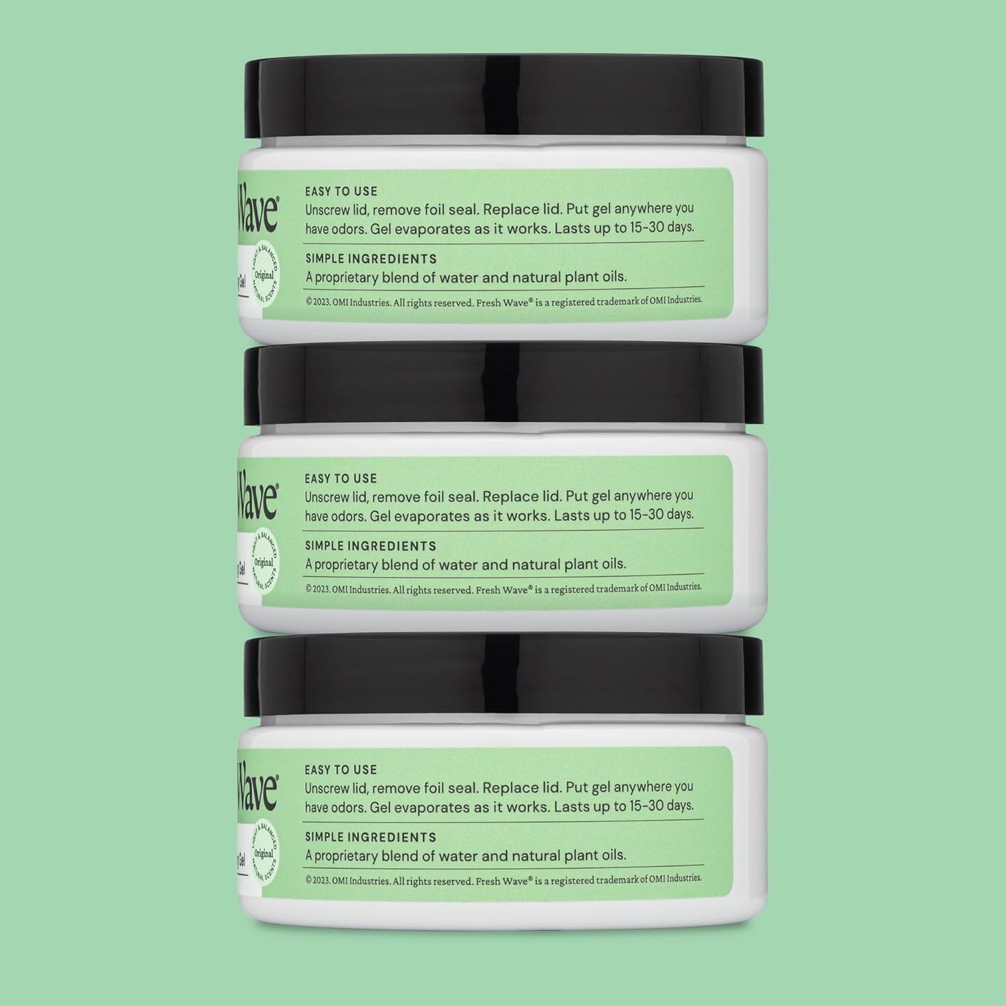 Fresh Wave Odor Removing Gel, 7 oz., Pack of 3 - Odor Absorbers for Home, Safer Odor Relief, Natural Plant-Based Odor Eliminator, Every 7 oz. lasts 15-30 Days, For Cooking, Trash & Pets