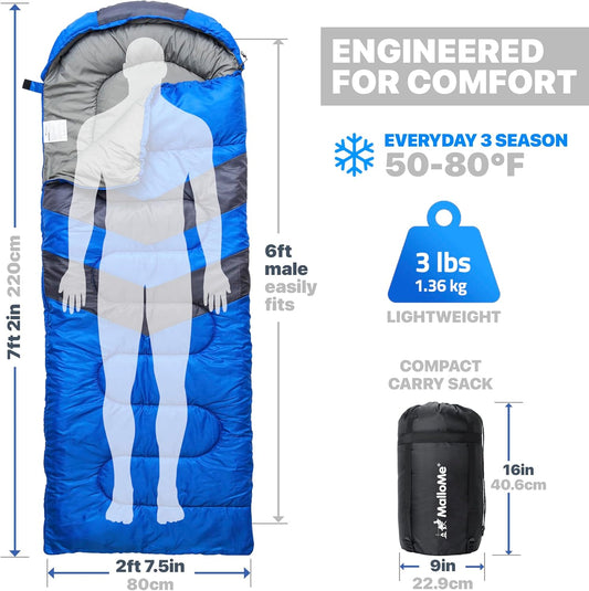 Sleeping Bag for Adults & Kids – Lightweight, Waterproof, Cold Weather Camping Sleeping Bag