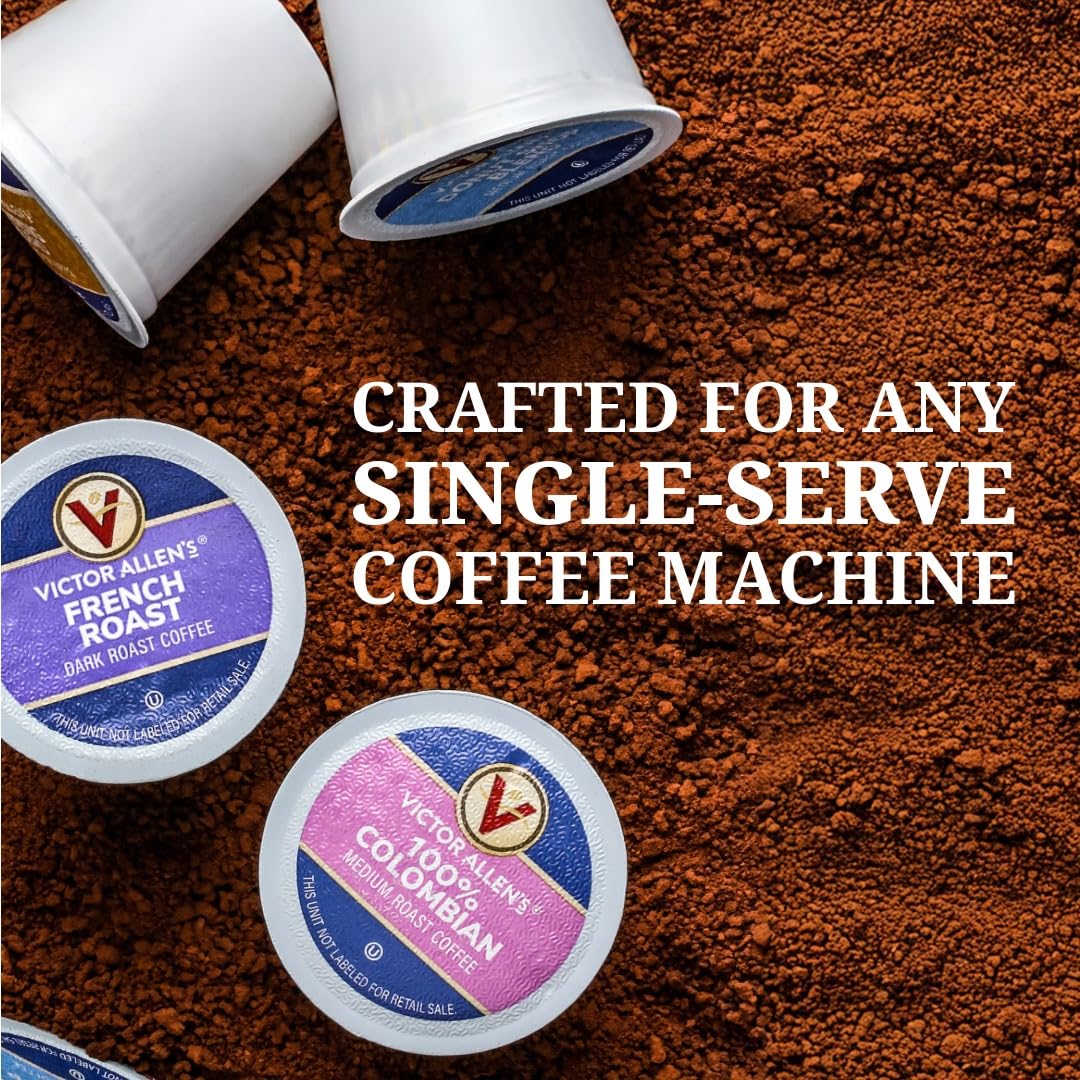 Victor Allen's Coffee Variety Pack (Morning Blend, 100% Colombian, Donut Shop Blend, French Roast), 42 Count, Single Serve Coffee Pods for Keurig K-Cup Brewers