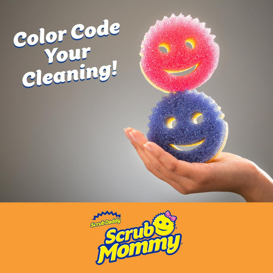 Scrub Daddy Scrub Mommy Sponges - Dish Scrubber + Non-Scratch Cleaning Sponges Kitchen, Bathroom + Multi-Surface Safe - Dual-Sided Dish Sponges for Scrubbing - Online Exclusive (3 Count)