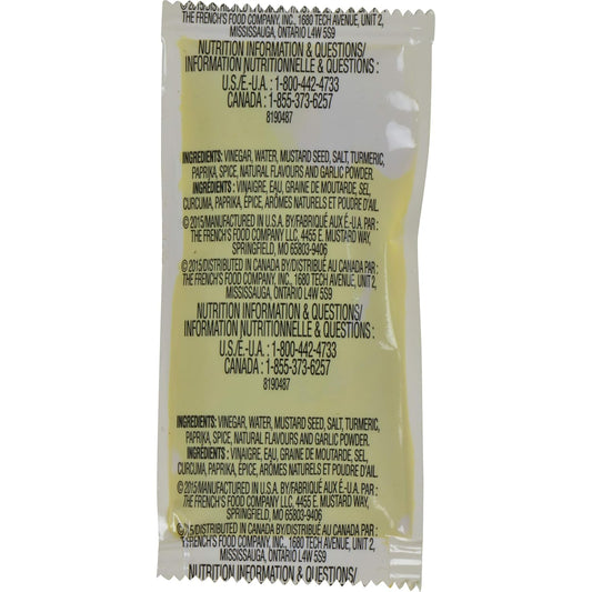 French's Classic Yellow Mustard Packets, 500 count - One 500 Count Individual Yellow Mustard Packets, Perfect Single-Serve Size for Delivery and Takeout Orders