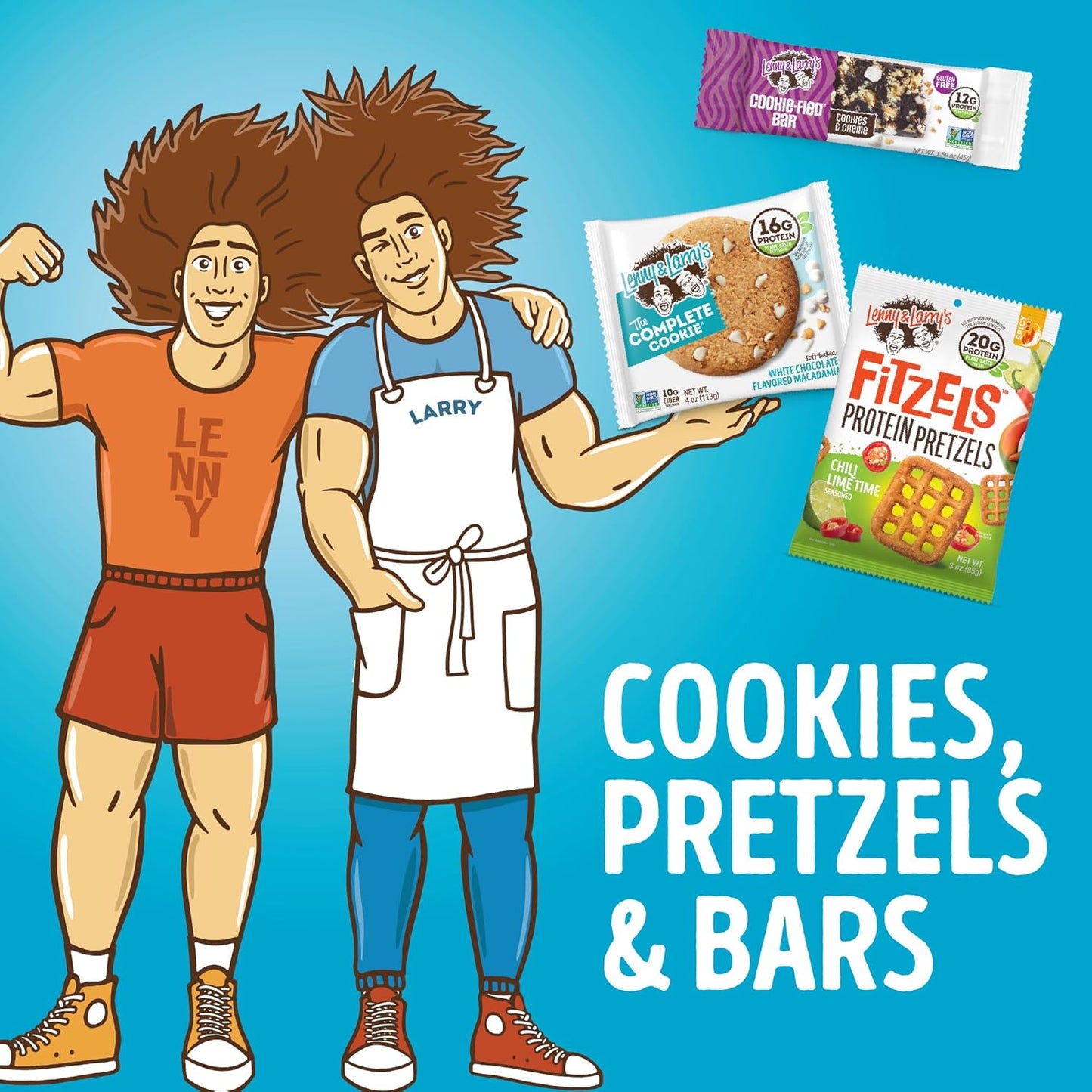 Lenny & Larry's Cookie-fied Protein Bar – Cookies & Creme Vegan Protein Bars 9x45g – Healthy Snacks with 12g Plant Protein & 5g Fiber – Gluten free Power Bar, Keto Friendly, Non-GMO & Vegan