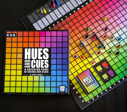 HUES and CUES - Vibrant Color Guessing Board Game for 3-10 Players Ages 8+, Connect Clues and Guess from 480 Color Squares