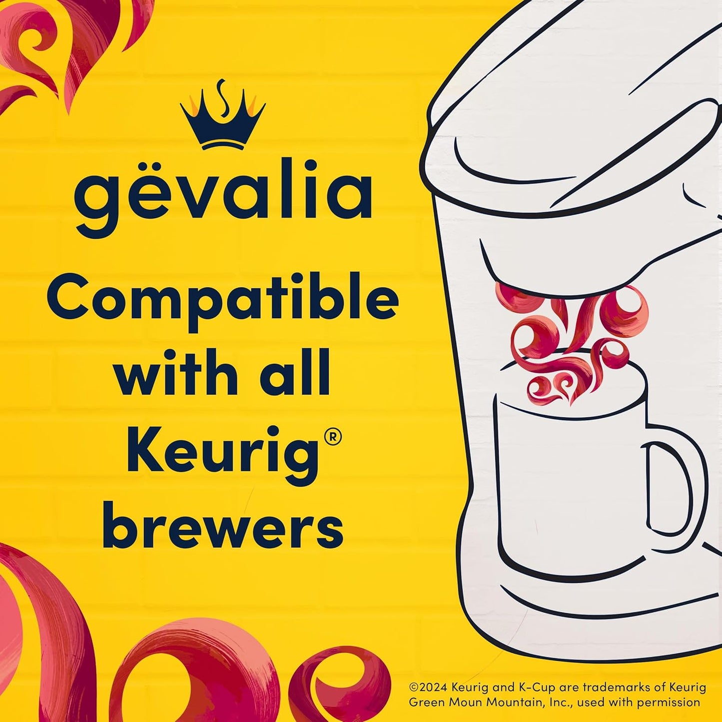 Gevalia Frothy 2-Step Artificially Flavored Cappuccino Espresso Style K‐Cup Coffee Pods & Froth Packets Kit, 6 ct. Box
