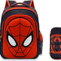 Cartoon Spider Schoolbag with Pencil Case - 3D, Waterproof, Large-Capacity for Primary School Boys (15in)