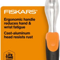 Fiskars Ergo Weeder Tool for Weeding, Heavy Duty Gardening Hand Tool with Ergonomic Handle and Hanging Hole for Storage, Remove Weeds and Roots like Dandelions and Thistles