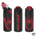Zak Designs Marvel Spider-Man Water Bottle for Travel and At Home, 19 oz Vacuum Insulated Stainless Steel with Locking Spout Cover, Built-In Carrying Loop, Leak-Proof Design (Miles Morales)