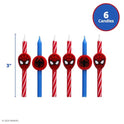 Marvel’s Spider-Man™ Birthday Cake Candles | 6 Birthday Candles for Cake Decorations, Red & Blue Candles, Cake Toppers for Spiderman Party