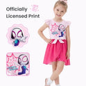 Disney Princess Frozen Elsa Minnie Mouse Stitch Toddler Girl Romper With Skirt Overlay Summer Jumpsuit with Bow 2-6 Years