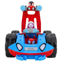 Jazwares Marvel Spidey and His Amazing Friends Team Spidey Flip and Reveal Cruiser - 11-Inch Double-Sided Vehicle with Lights, Sounds, and Web Blast Launchers