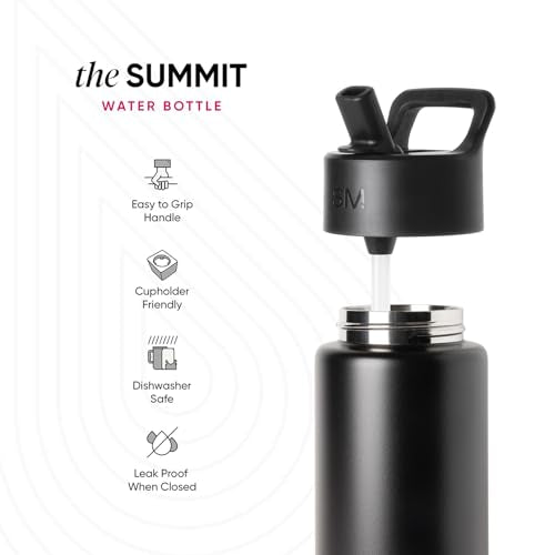 Simple Modern Marvel Kids Water Bottle with Straw Lid | 14oz Insulated Stainless Steel Kids Tumbler & Spill Proof Toddler Cup for School, Girls, Boys | Summit | Spider Gwen