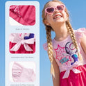 Disney Princess Frozen Elsa Minnie Mouse Stitch Toddler Girl Romper With Skirt Overlay Summer Jumpsuit with Bow 2-6 Years
