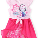 Disney Princess Frozen Elsa Minnie Mouse Stitch Toddler Girl Romper With Skirt Overlay Summer Jumpsuit with Bow 2-6 Years