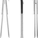 grilljoy 8PCS BBQ Grill Tools Set with Extra Thick Stainless Steel Spatula, Fork, Tongs & Cleaning Brush - Complete Barbecue Accessories Kit with Portable Bag - Perfect Grill Gifts for Men Black
