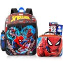 Marvel Spiderman Backpack with Lunch Box Set - Spiderman Backpack for Boys 4-6, Spiderman Lunch Box, Water Bottle, Stickers, More | Spiderman Backpack for Kids