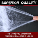 1000 sqft Spider Webs Halloween Decorations Bonus with 30 Fake Spiders, Super Stretch Cobwebs for Halloween Indoor and Outdoor Party Supplies