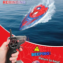 Spider Hero RC Boat, 2.4GHz Remote Control Boat with LED Lights for Kids, Pool Toy with 2 Rechargeable Batteries, Spray Function, and Low Battery Alarm for Boys & Girls