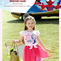 Disney Princess Frozen Elsa Minnie Mouse Stitch Toddler Girl Romper With Skirt Overlay Summer Jumpsuit with Bow 2-6 Years