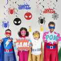 BEISHIDA Spider Birthday Hanging Swirl Decorations Pre-Strung Hero Theme Party Decorations Kids Spider Birthday Baby Shower Decor Supplies