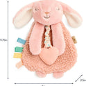 Itzy Ritzy - Itzy Lovey Including Teether - Baby Lovey with Teether, Textured Ribbons & Dangle Arms - Features Crinkle Sound, Sherpa Fabric and Minky Plush (Pink Bunny)