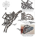 3PCS Black Spider Web Skeleton Hand Skull Hair Claw Clips for Women And Girls, Hiphop Metal Large Medium Size for Thick Thin Hair, Headband Barrette for styling Hair Accessories Party Gift (Black Gun)
