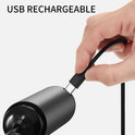 CIRCLE JOY Rechargeable Milk Frother Hanheld, Dual Coil Whisk Head Electric Coffee Frother, Portable Hand Frother Wand Drink Mixer for Matcha Lattes Cappuccino, Kitchen Gifts, Black