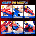 Excitobo 2 Sets Superhero Web Shooters for Kids Age 3-7,Adjustable Wrist Launcher Slinging Toy Set with 40 Darts,Ideal Birthday for Boys & Girls Imaginative Role-Play Costume Accessory