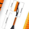 EcoNour 27" Aluminum Ice Scrapers for Car Windshield | Car Window Scraper and Snow Brush with Ergonomic Foam Grip Winter Accessories (Orange)