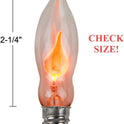 Creative Hobbies A101 Flicker Flame Light Bulb - 3 Watt, 130 Volt, E12 Candelabra Base, Nickel Plated Base - Dances with a Flickering Orange Glow | 5 Pack