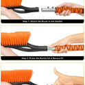 EcoNour 27" Aluminum Ice Scrapers for Car Windshield | Car Window Scraper and Snow Brush with Ergonomic Foam Grip Winter Accessories (Orange)