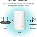 TP-Link WiFi Extender with Ethernet Port, Dual Band 5GHz/2.4GHz , Up to 44% More Bandwidth than Single Band, Covers Up to 1200 Sq.ft and 30 Devices, Signal Booster Amplifier Supports OneMesh(RE220)