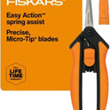 Fiskars Micro-Tip Pruning Snips - 6" Garden Shears with Sheath and Comfort Grip - Sharp Steel Blades - Quality Pruning Shears for Plants in Grow Tents and Hydroponics - Garden Tools - Cart Shape
