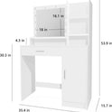 Vanity Desk with Mirror and Light, Large Drawer and Three Level Storage Dresser, 3 Lighting Modes Adjustable Brightness, Bedroom Dressing Table (White)