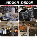 1000 sqft Spider Webs Halloween Decorations Bonus with 30 Fake Spiders, Super Stretch Cobwebs for Halloween Indoor and Outdoor Party Supplies