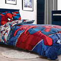 Jay Franco Marvel Spiderman Burst 4 Piece Twin Bed Set - Includes Reversible Comforter & Sheet Set - Bedding - Super Soft Fade Resistant Microfiber - (Official Marvel Product)