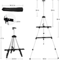 Art Easel Stand for Painting and Sign - RRFTOK Aluminum 66 Inch Metal Tripod Adjustable Portable Easels for Display - Canvas Stand for Table Top Floor Drawing for Artists Adult Holder or Teen