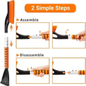 Snow Brush & Ice Scraper, 27'', Ice Scrapers for Car Windshield, Detachable Snow Removal Tool with Ergonomic Foam Grip for Cars, Suvs, Trucks
