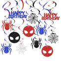 BEISHIDA Spider Birthday Hanging Swirl Decorations Pre-Strung Hero Theme Party Decorations Kids Spider Birthday Baby Shower Decor Supplies