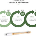 GREENZLA Kids Bamboo Toothbrushes, Natural Toothbrush Set, Soft Bristles, Durable Charcoal Wooden Brushes, Compostable Design for Toddlers and Children, 6 Pack