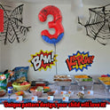 40 Inch Giant Spider Theme Number Foil Balloons - Large Number 3 Balloons for Kids' Birthday Anniversary Party Decorations Supplies (Numbers 0-9 Available)