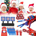 3 Sets Spider Web Shooters Classroom Prizes for Kids Wrist Launcher Toys with Hero Gloves Auto Resetting Boards Spider Cape and Mask Cosplay Costume for Kids Birthday Party