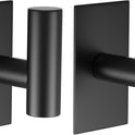 VAEHOLD Wall Towel Hooks, Heavy Duty Sticky Holder Waterproof Towel Hooks for Hanging Coat, Clothes, Closet Hook Wall Mount for Kitchen (Black, 2 Pack)