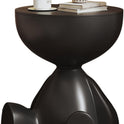 Mini Circle Side Table, Small Modern Bowl-Shaped Coffee Table, Sofa End Table Nightstand , Modern Bedside Home Decor for Living Room, Bedroom，Living Room (Black)