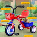 Tricycle for Toddlers 1-3 3-5 Year Olds, Spider Toddler Bike Baby Balance Bike with Colorful Lighting Wheels & Large Basket, Birthday Gift and Toy for 1 2 3 4 5 Year Olds Boys and Girls