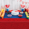 3Pcs Spider Web Themed Birthday Party Tablecloths Decorations,Red Blue Hero Plastic Table Cover Disposable Rectangle Table Cloth for Baby Shower Kids Boys Birthday Party Supplies,54x108 Inch