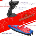 Spider Hero RC Boat, 2.4GHz Remote Control Boat with LED Lights for Kids, Pool Toy with 2 Rechargeable Batteries, Spray Function, and Low Battery Alarm for Boys & Girls