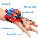 2 Sets Spider Web Shooters for Kids Classroom Prizes Cosplay Launcher Gloves with Wrist Toy Set Hero Webs Shooter for Kids