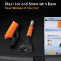EcoNour 27" Aluminum Ice Scrapers for Car Windshield | Car Window Scraper and Snow Brush with Ergonomic Foam Grip Winter Accessories (Orange)