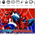 Spider Birthday Party Decorations, 5x3ft Happy Birthday Back Drop Banner Theme Backdrop Banner for Spider Party Decorations Indoor Outdoor.